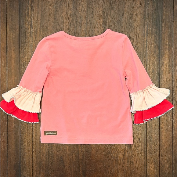 MATILDA JANE Paint The Town Pink Top Wonderment Ruffled Cuffs Holiday Girls Sz 4 - Picture 6 of 7